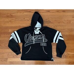 DC Classic Vegas USA Black Gray White Hockey Hoodie Men's Large